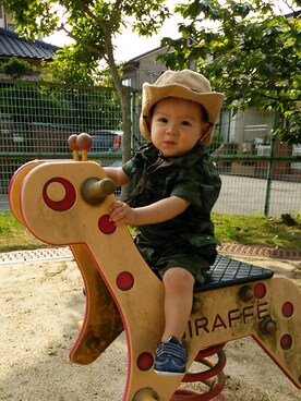 「アイテム（ママ＆ベビー、グリーン系）」を使った、TA1*.さん（キッズ・70cm）の夏コーディネート