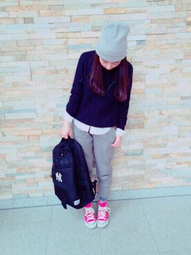 「RCWB（アールシーダブリュービー）のアイテム（パンツ）」を使った、はるかさん（レディース・163cm）の冬コーディネート