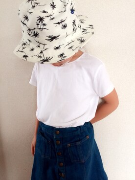 「M（エム）のアイテム（帽子）」を使った、hanatomoさん（キッズ・110cm）の夏コーディネート