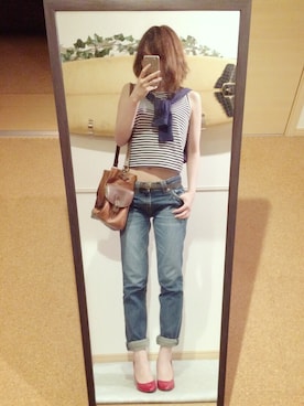 「ジャパンブルー」｜「アイテム（パンプス）」を使った、miiさん（レディース・161cm）の夏コーディネート