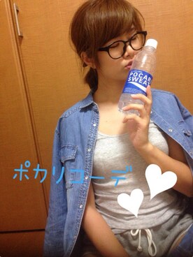 「ポカリコーデバトン」｜yukaさん（レディース・160cm）の夏コーディネート