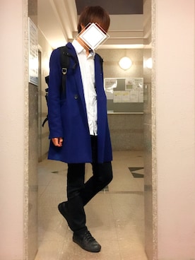 「GAP（ギャップ）のスキニーデニム（デニムパンツ）」を使った、Re:igaさん（メンズ・174cm）の冬コーディネート