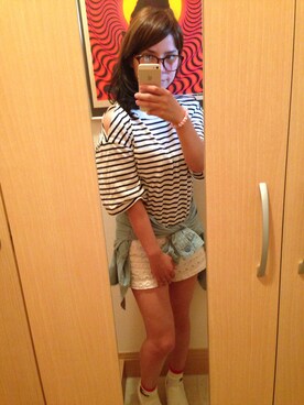 「A part by（アパートバイ）のアイテム（ピアス（片耳用））」を使った、えみみーん❁さん（レディース・154cm）の夏コーディネート