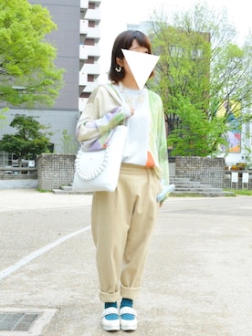 「sneeuw（スニュウ）のアイテム（パンツ）」を使った、にゃるさん（レディース・153cm）の冬コーディネート