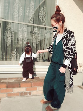 「H&M（エイチ・アンド・エム）のアイテム（ポンチョ）」を使った、 takakoさん（レディース・155cm）の冬コーディネート