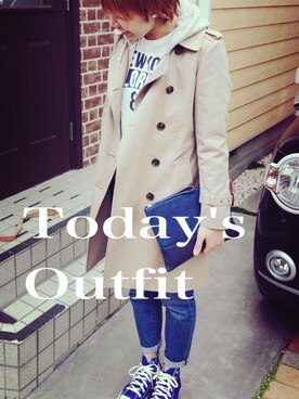 「TIENS ecoute（ティアンエクート）のアイテム（トレンチコート）」を使った、yukiさん（レディース・163cm）の春コーディネート