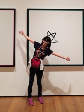 「BEAMS BOY（ビームスボーイ）のアイテム（Tシャツ/カットソー、ブルー系）」を使った、shiiiiさん（レディース・161cm）の秋コーディネート