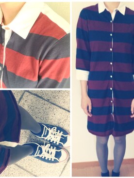 「TOMMY（トミー）のアイテム（シャツワンピース）」を使った、shiiiiさん（レディース・161cm）の秋コーディネート