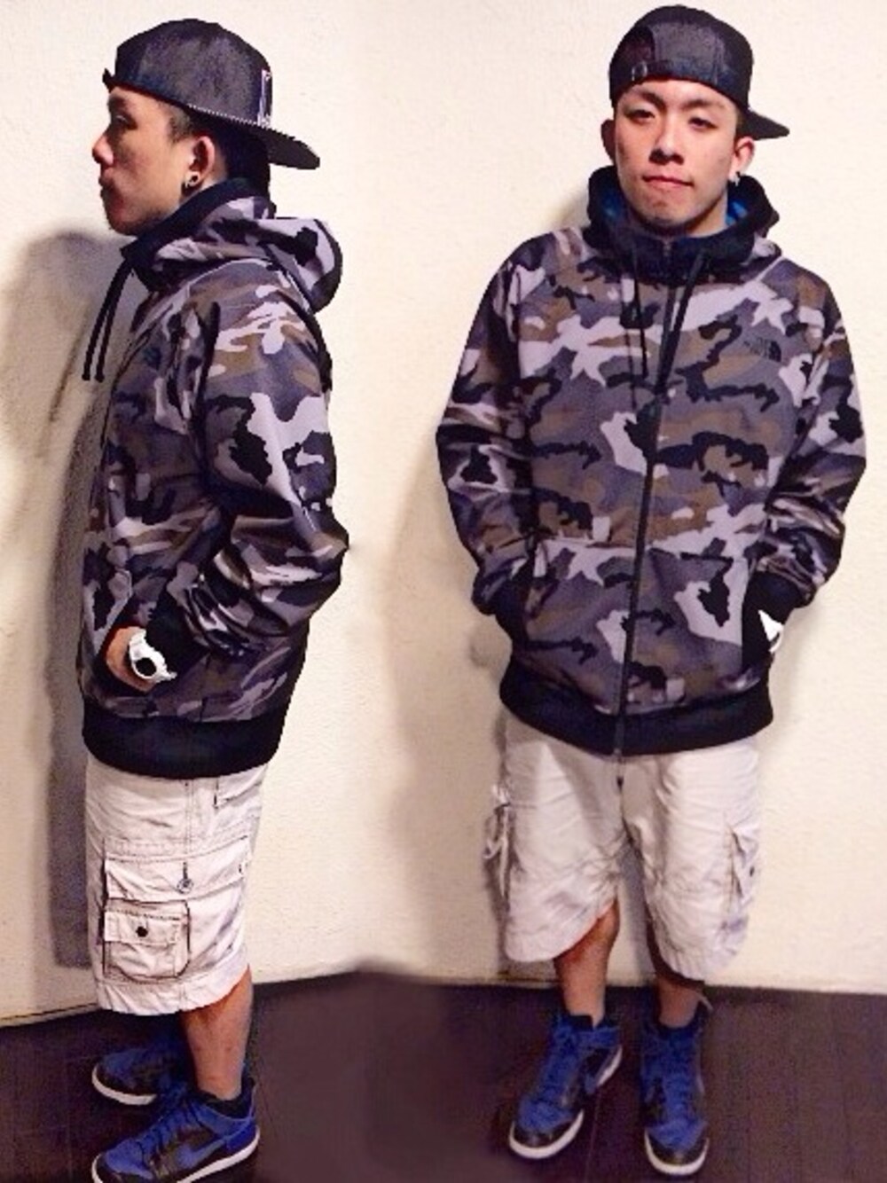 「NIKE、G-SHOCK、THE NORTH FACE、Levi's、lesstaiwan、nike sb 、Tribal Crew」｜「THE NORTH FACEのThe North Face 迷彩防風防水外套（マウンテンパーカー、グリーン系）」を使った、Sun kaikaiさん（メンズ・170cm）の夏コーディネートの1枚目の写真