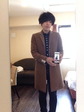 「SHAREEF（シャリーフ）のアイテム（その他アウター）」を使った、k.kubotokuさん（メンズ・164cm）の春コーディネート