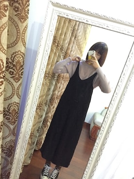 「flower（フラワー）のアイテム（つなぎ/オールインワン）」を使った、yyさん（レディース・168cm）の秋コーディネート