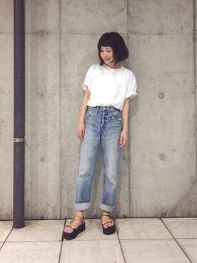 「NANO universe（ナノユニバース）のアイテム（サンダル）」を使った、yuiさん（レディース・154cm）の夏コーディネート