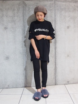 「Another Edition（アナザーエディション）のアイテム（ハンチング/ベレー帽）」を使った、yuiさん（レディース・154cm）の夏コーディネート