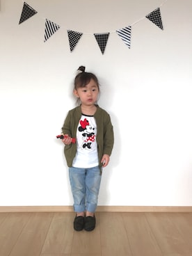 「Right-on（ライトオン）のアイテム（その他アウター）」を使った、anさん（キッズ・90cm）の春コーディネート