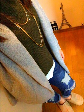 「SPIGA（スピーガ）のアイテム（その他アウター）」を使った、chanさん（レディース・160cm）の春コーディネート