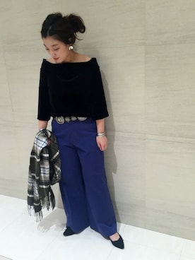 「FRAMeWORK（フレームワーク）のアイテム（パンツ）」を使った、tommyさん（レディース・161cm）の秋コーディネート