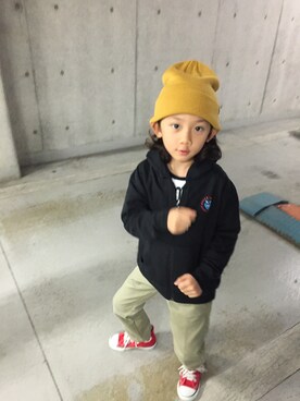 「アイテム（パーカー）」を使った、KEIさん（キッズ・110cm）の秋コーディネート