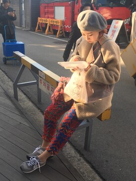 「NEWBALANCE」｜「アイテム（ハンチング/ベレー帽）」を使った、NAOさん（レディース・161cm）の秋コーディネート