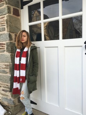 「Abercrombie&Fitch（アバークロンビーアンドフィッチ）のアイテム（ダウンジャケット/コート）」を使った、Frankieさん（レディース・157cm）の秋コーディネート