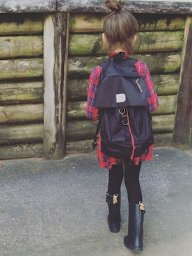「AIGLE（エーグル）のアイテム（レインシューズ）」を使った、siolérさん（キッズ・120cm）の春コーディネート