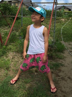 「チャイハネ（チャイハネ）のアイテム（パンツ）」を使った、けいたんさん（キッズ・120cm）の夏コーディネート