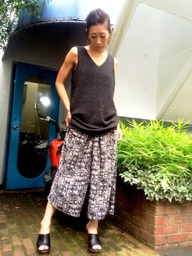 「Settimissimo（セッティミッシモ）のアイテム（パンツ）」を使った、Yumiさん（レディース・157cm）の夏コーディネート