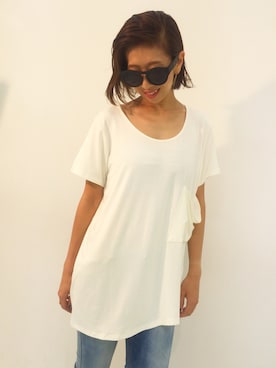 「Settimissimo（セッティミッシモ）のアイテム（パンツ）」を使った、Yumiさん（レディース・157cm）の夏コーディネート