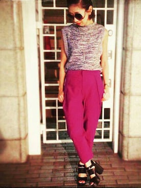 「Settimissimo（セッティミッシモ）のアイテム（パンツ）」を使った、Yumiさん（レディース・157cm）の秋コーディネート