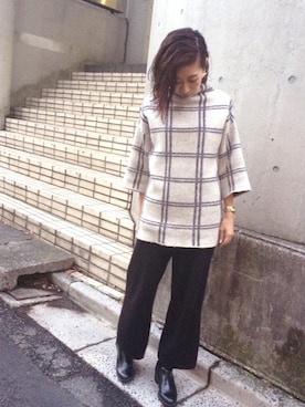 「Settimissimo（セッティミッシモ）のアイテム（パンツ）」を使った、Yumiさん（レディース・157cm）の冬コーディネート