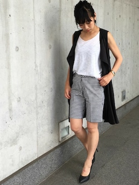 「Settimissimo（セッティミッシモ）のアイテム（パンツ）」を使った、Yumiさん（レディース・156cm）の夏コーディネート