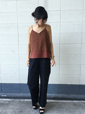 「Settimissimo（セッティミッシモ）のアイテム（トップス）」を使った、Yumiさん（レディース・156cm）の夏コーディネート