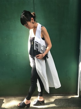 「Settimissimo（セッティミッシモ）のアイテム（バッグ）」を使った、Yumiさん（レディース・156cm）の夏コーディネート