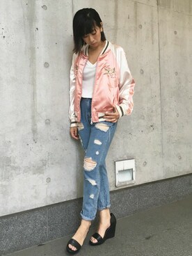 「Settimissimo（セッティミッシモ）のアイテム（ブルゾン）」を使った、Yumiさん（レディース・156cm）の秋コーディネート