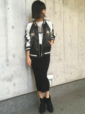 「Settimissimo（セッティミッシモ）のアイテム（ブルゾン）」を使った、Yumiさん（レディース・156cm）の秋コーディネート