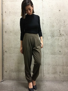 「Settimissimo（セッティミッシモ）のアイテム（パンツ）」を使った、Yumiさん（レディース・156cm）の秋コーディネート