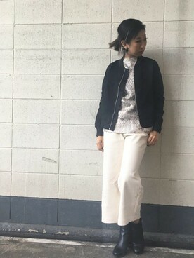 「チュール」｜「アイテム（MA-1）」を使った、Yumiさん（レディース・156cm）の秋コーディネート
