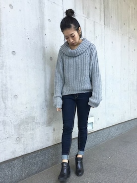 「Settimissimo（セッティミッシモ）のアイテム（トップス）」を使った、Yumiさん（レディース・156cm）の冬コーディネート