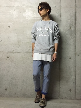 「アイテム（ドレスシューズ、グリーン系）」を使った、Kyosukeさん（メンズ・170cm）の春コーディネート