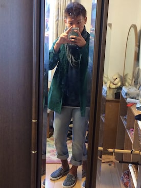 「アイテム（ステンカラーコート）」を使った、wataruさん（メンズ・178cm・10代）の春コーディネート