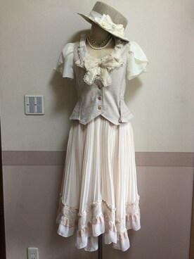 「axes femme（アクシーズファム）のアイテム（ベスト）」を使った、ありすさん（レディース・165cm）の夏コーディネート