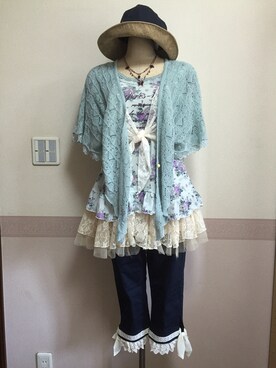 「axes femme（アクシーズファム）のアイテム（チノパンツ）」を使った、ありすさん（レディース・163cm）の夏コーディネート