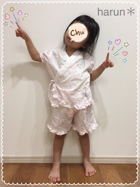 「パジャマ」｜「アイテム（浴衣）」を使った、harun＊さん（キッズ・100cm）の秋コーディネート
