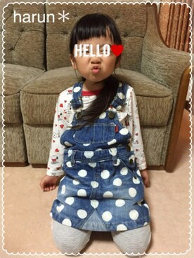 「BOBSON（ボブソン）のアイテム（ワンピース/ドレス）」を使った、harun＊さん（キッズ・100cm）の秋コーディネート