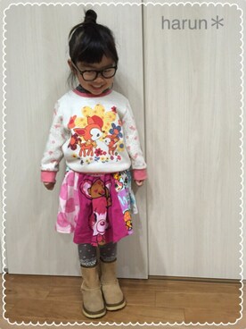 「グラグラ」｜「アイテム（ブーツ）」を使った、harun＊さん（キッズ・100cm）の秋コーディネート