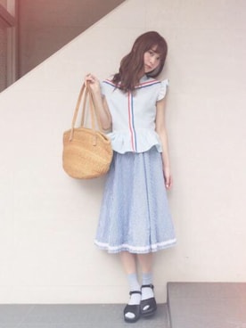「Grimoire（グリモワール）のアイテム」を使った、Grimoireさん（レディース・157cm）の夏コーディネート