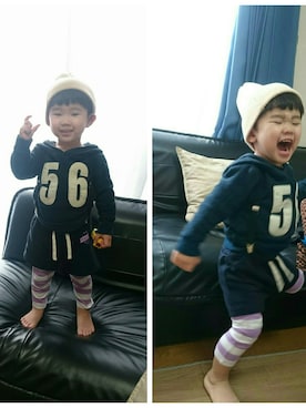 「キッズレギンス部」｜「アイテム（その他）」を使った、yotticuriさん（キッズ・90cm）の冬コーディネート