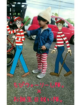 「ちびウォーリーし隊。」｜yotticuriさん（キッズ・90cm）の秋コーディネート