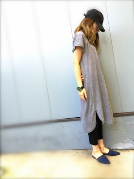 「U-BOATのアイテム」を使った、T.ALOHAさん（レディース・158cm）の夏コーディネート