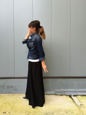 「G-（ジー）のアイテム」を使った、T.ALOHAさん（レディース・158cm）の秋コーディネート