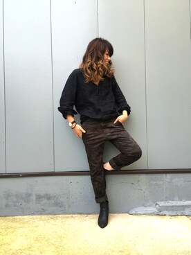 「アイテム（ブーティ）」を使った、T.ALOHAさん（レディース・158cm・40代）の秋コーディネート